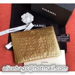 Discount Chanel Calfskin & Gold-Tone Metal A82545 Gold