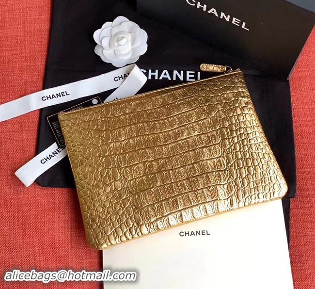 Discount Chanel Calfskin & Gold-Tone Metal A82545 Gold