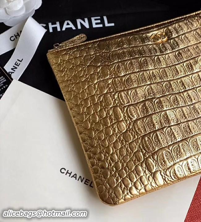 Discount Chanel Calfskin & Gold-Tone Metal A82545 Gold