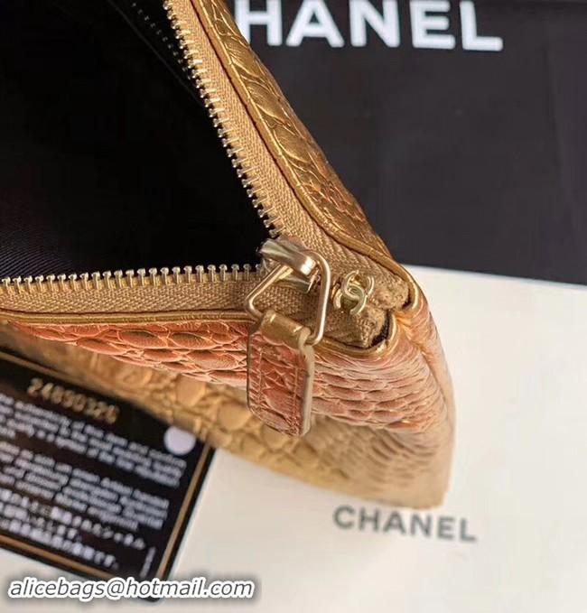 Discount Chanel Calfskin & Gold-Tone Metal A82545 Gold