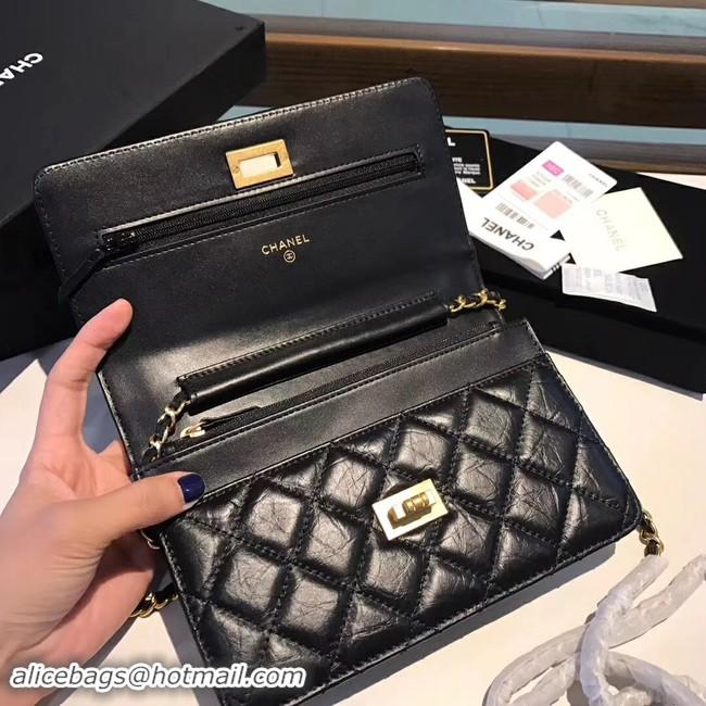 Fashion Chanel Calfskin & Gold-Tone Metal S33814 black