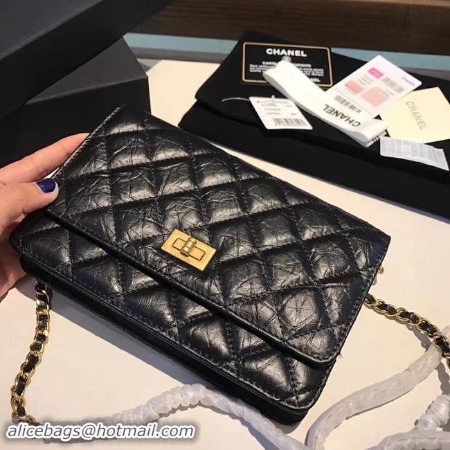 Fashion Chanel Calfskin & Gold-Tone Metal S33814 black