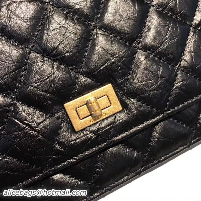 Fashion Chanel Calfskin & Gold-Tone Metal S33814 black