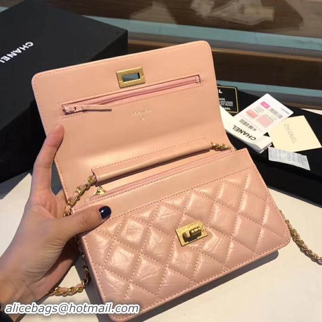 Luxury Chanel Calfskin & Gold-Tone Metal S33814 pink