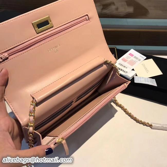 Luxury Chanel Calfskin & Gold-Tone Metal S33814 pink