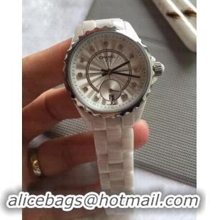 Unique Discount Chanel White J12 Watch silver with Diamonds CH5001