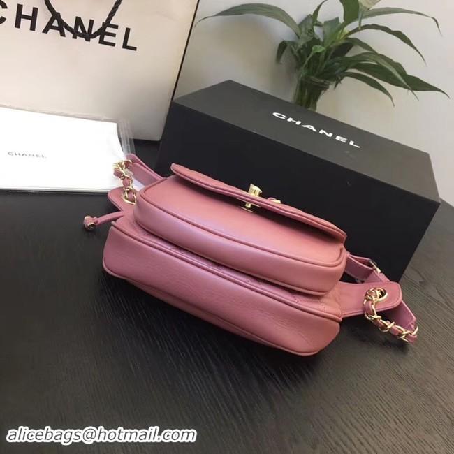 Luxury Chanel Original Leather Belt Bag Red SA0814 Gold