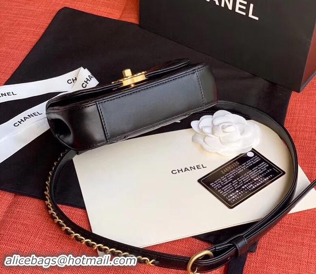 New Fashion Chanel Original Sheepskin Leather Belt Bag Black 33866 Gold