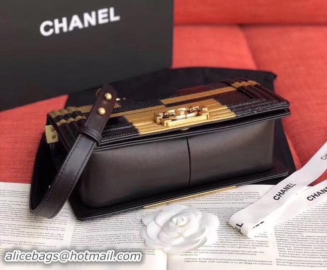 Best Price Chanel Le Boy Flap Shoulder Bag Original Leather A67085 gold&black