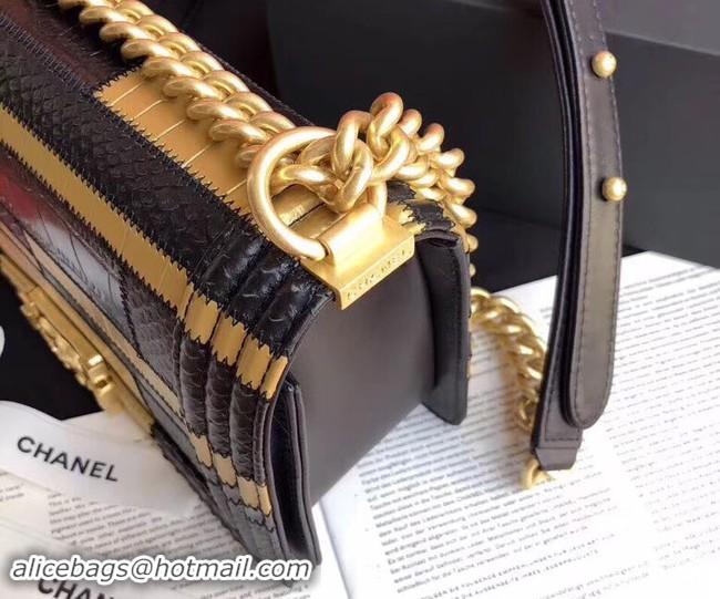 Best Price Chanel Le Boy Flap Shoulder Bag Original Leather A67085 gold&black