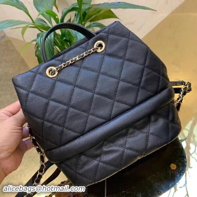 Discounts Chanel Original Caviar Leather Sac Hobo Bag AS0894 black