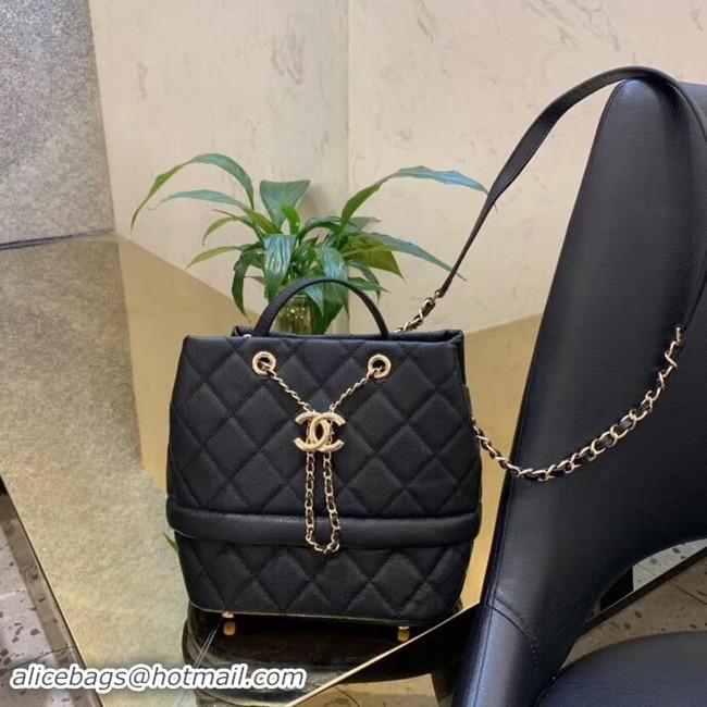 Discounts Chanel Original Caviar Leather Sac Hobo Bag AS0894 black