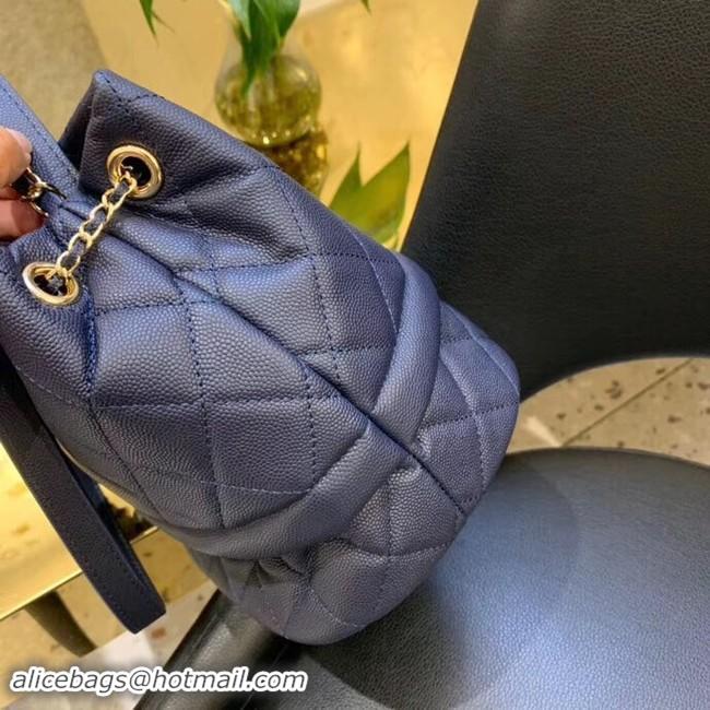 New Style Chanel Original Caviar Leather Sac Hobo Bag AS0894 blue