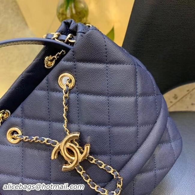 New Style Chanel Original Caviar Leather Sac Hobo Bag AS0894 blue