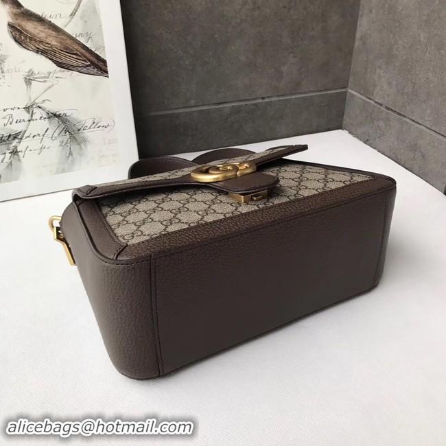 Newest Gucci GG Marmont small top handle bag 498110 brown