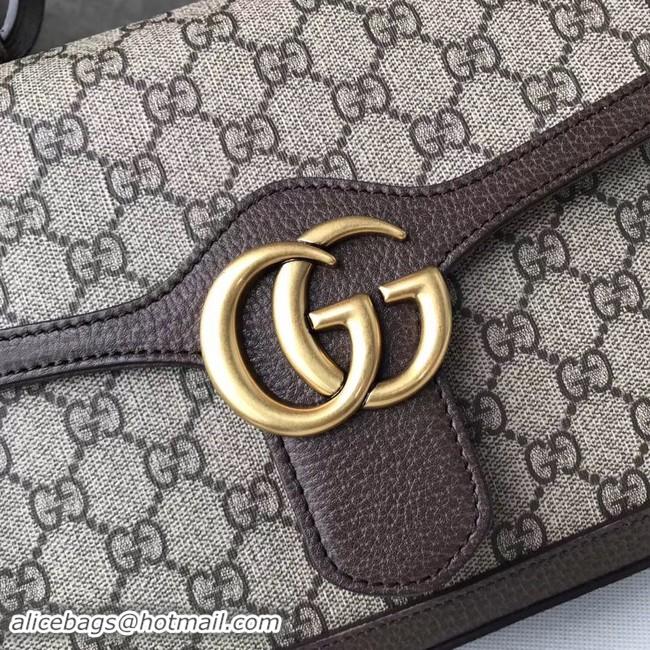 Newest Gucci GG Marmont small top handle bag 498110 brown