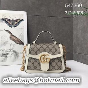 Fashion Gucci GG Marmont mini top handle bag 547260 white