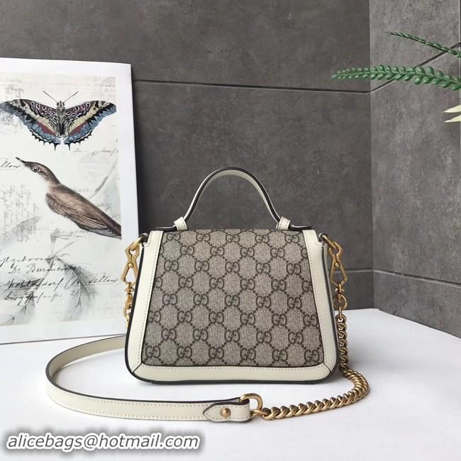 Fashion Gucci GG Marmont mini top handle bag 547260 white