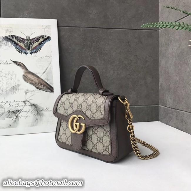 Trendy Design Gucci GG Marmont mini top handle bag 547260 brown