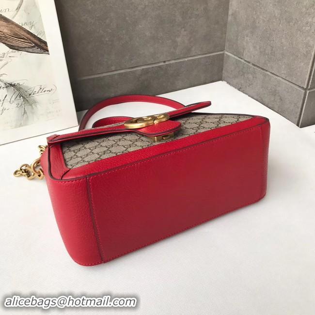 Elegant Gucci GG Marmont small top handle bag 498110 red