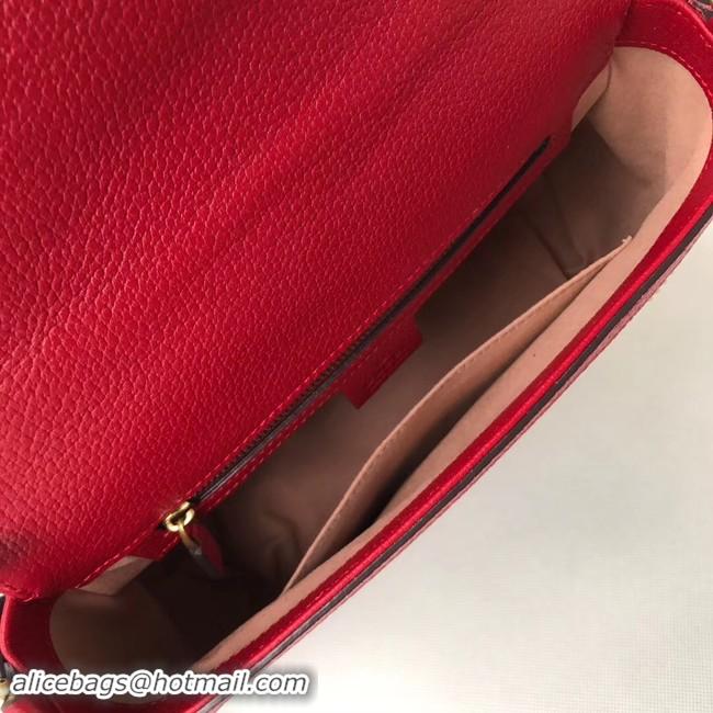 Elegant Gucci GG Marmont small top handle bag 498110 red