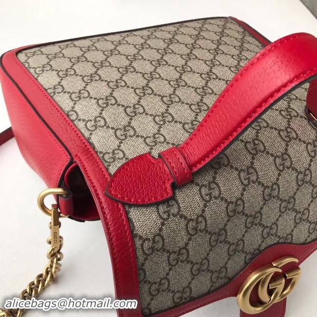 Elegant Gucci GG Marmont small top handle bag 498110 red