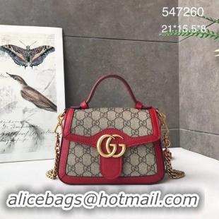 Popular Style Gucci GG Marmont mini top handle bag 547260 red