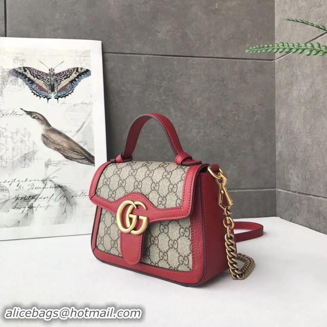 Popular Style Gucci GG Marmont mini top handle bag 547260 red