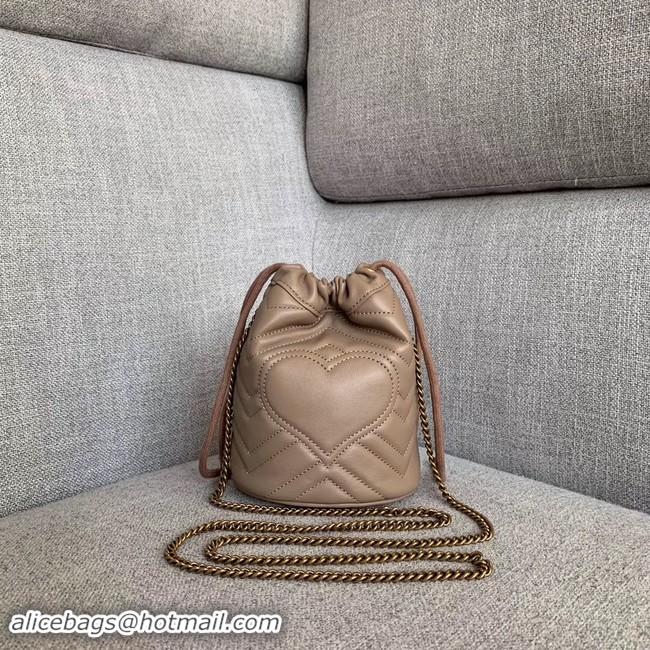 Latest Styles Gucci GG Marmont mini bucket bag 575163 apricot