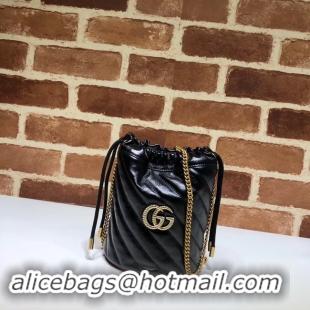 Discount Gucci GG Marmont mini bucket bag A575163 black