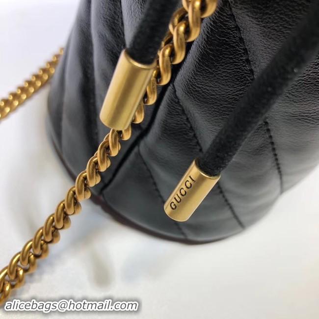 Discount Gucci GG Marmont mini bucket bag A575163 black