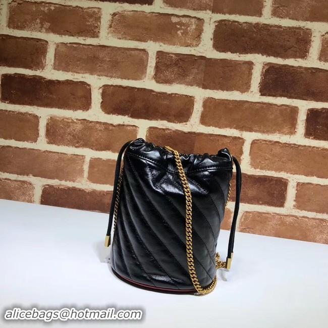 Discount Gucci GG Marmont mini bucket bag A575163 black