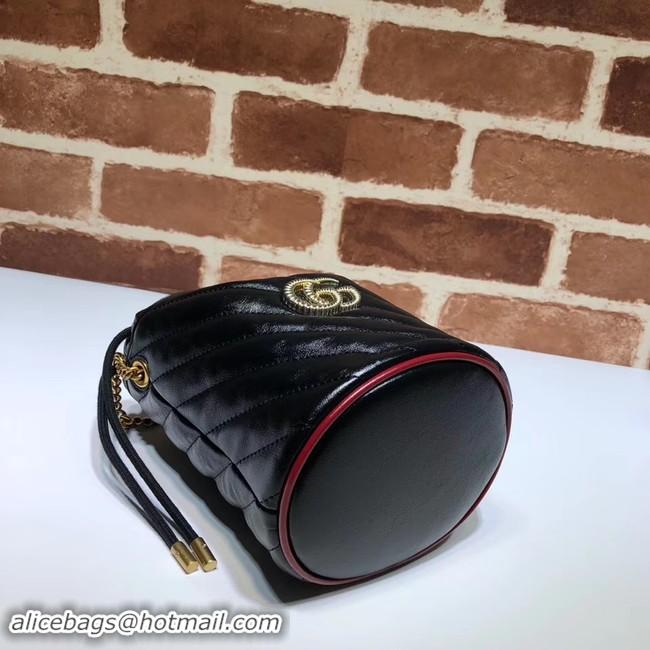 Discount Gucci GG Marmont mini bucket bag A575163 black