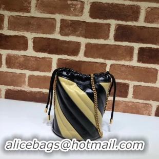 Top Design Gucci GG Marmont mini bucket bag 575163 black&apricot