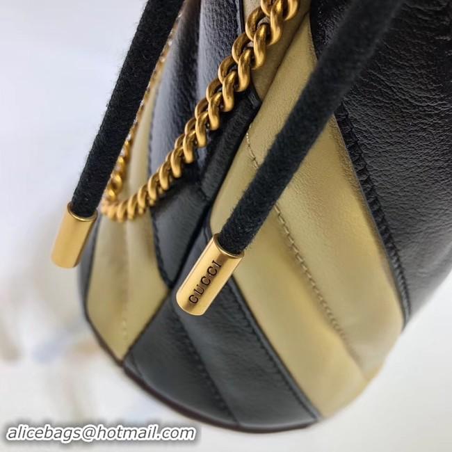 Top Design Gucci GG Marmont mini bucket bag 575163 black&apricot