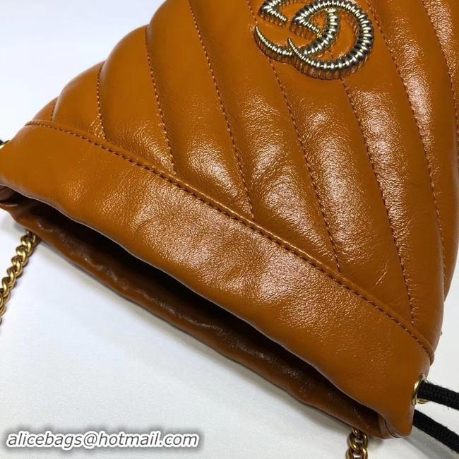 Fashion Gucci GG Marmont mini bucket bag A575163 brown