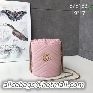 Classic Hot Gucci GG Marmont mini bucket bag 575163 pink