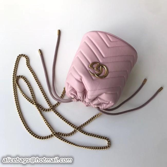 Classic Hot Gucci GG Marmont mini bucket bag 575163 pink