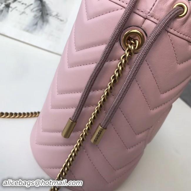 Classic Hot Gucci GG Marmont mini bucket bag 575163 pink