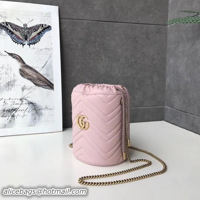 Classic Hot Gucci GG Marmont mini bucket bag 575163 pink