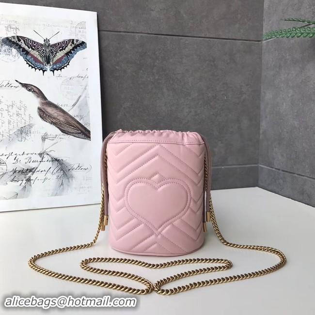 Classic Hot Gucci GG Marmont mini bucket bag 575163 pink