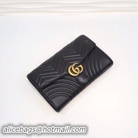 Low Price Gucci GG Marmont clutch 498079 black