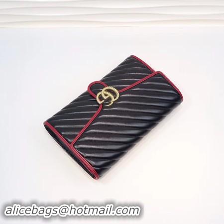 Discount Gucci GG Marmont clutch 498079 black&red