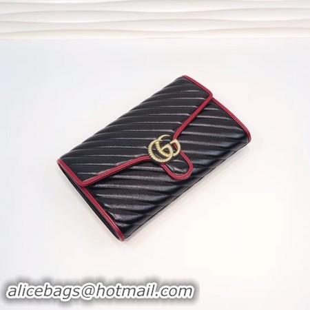 Discount Gucci GG Marmont clutch 498079 black&red