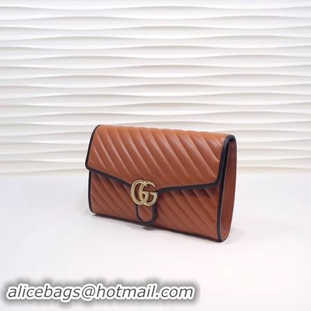 Unique Style Gucci GG Marmont clutch 498079 brown