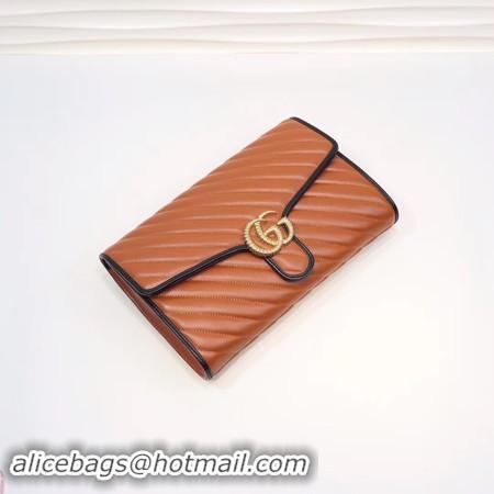 Unique Style Gucci GG Marmont clutch 498079 brown