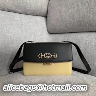 Perfect Gucci GG Leather Shoulder Bag A576388 Black&white