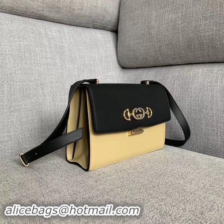 Perfect Gucci GG Leather Shoulder Bag A576388 Black&white