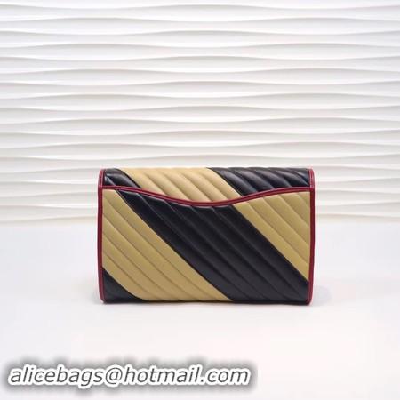 ﻿Good Quality Gucci GG Marmont clutch 498079 black&apricot