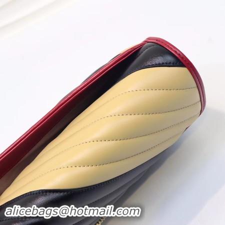 ﻿Good Quality Gucci GG Marmont clutch 498079 black&apricot